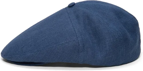Vista 12 de Sterkowski Swede Cap Gorra plana 100% lino para hombres y mujeres Gorra de verano súper aireada de 5 paneles sin forro Negro