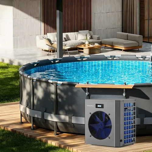 Vista 7 de Calentador de piscina sobre el suelo de 13000 BTU, bomba de calor eléctrica de 3500 galones, calentadores de piscina de 120 V de alta eficiencia COP
