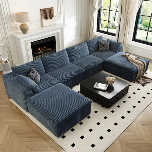 Vista 20 de LoveSeat Cloud Couch Sofá Seccional Modular para Sala de Estar, Sofá Moderno con Asiento Profundo, Sofá de 2 Plazas Sin Huesos con Otomana, Cómodos