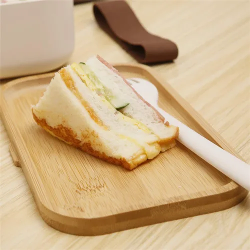 Vista 5 de Bento Box - Lonchera de bambú para adultos, a prueba de fugas, hermética, sin BPA, color blanco