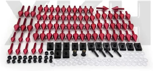 Vista 3 de XKH- Spike Carenado Parabrisas Tornillos Tornillos Compatible con Suzuki GSXR600 750 1000 Hayabusa RED Motorcycle/Kawasaki Ninja EX250 ZX14 ZX7 ZX9R