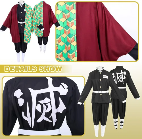 Vista 7 de Demon Slayer Giyuu Tomioka - Conjunto completo de kimono de anime para cosplay