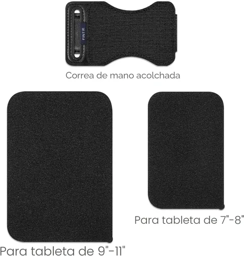 Vista 2 de Fintie Soporte Universal de Correa de Mano para Tablet - [Soportes de Doble Posición] Mango Acolchado Desmontable con Cierre de Gancho y Velcro