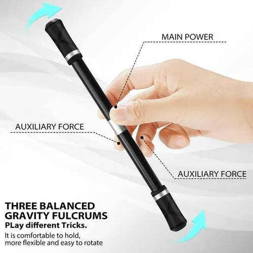 Vista 3 de AYXXZJD 4 bolígrafos giratorios giratorios para juegos, para juegos, dedo volador giratorio para adultos, suministros de oficina con manual
