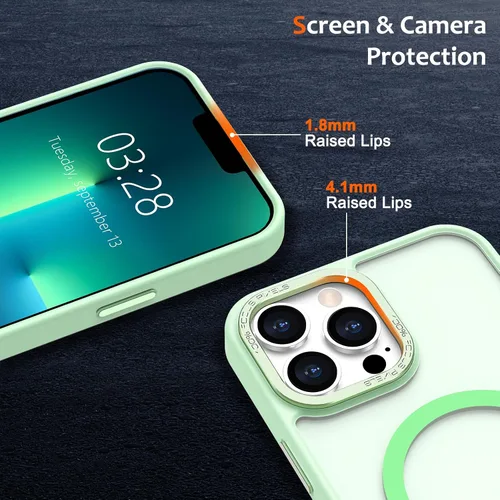 Vista 292 de Anuck - Funda magnética para iPhone 11 compatible con MagSafe, carcasa trasera mate translúcida dura, borde de TPU, delgada, resistente a impactos