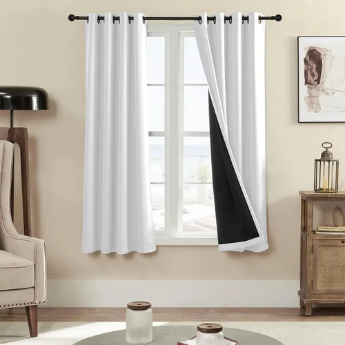 Vista 27 de Rutterllow - Cortinas 100% opacas, paneles de cortina con ojales, aislamiento térmico y bloqueo de luz para habitación y sala de estar