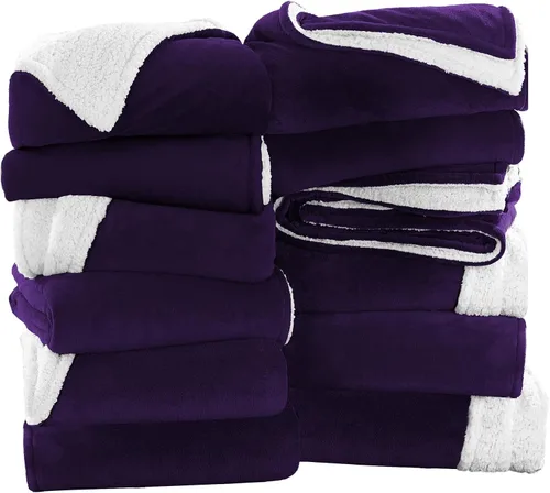 Vista 42 de IR Imperial Rooms Mantas Sherpa de color rosa bebé tamaño King para cama – Paquete al por mayor de 9 mantas Sherpa – Manta suave y esponjosa