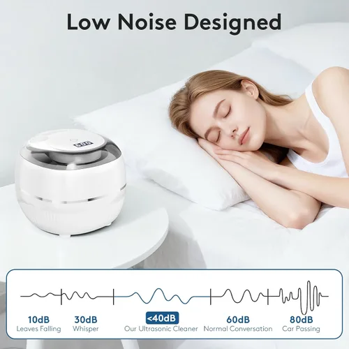 Vista 7 de Máquina Limpiadora Ultrasónica de Retenedores, Cápsula de Limpieza Dental de 48kHz para Protectores Nocturnos, Protectores Bucales, Alineadores