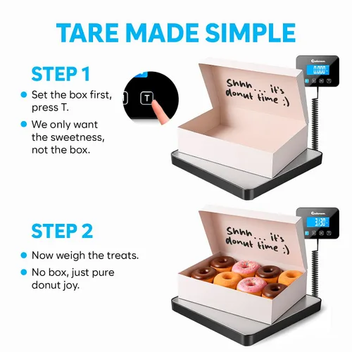 Vista 6 de Báscula de envío para pequeñas empresas – 440 lbs/0.35oz – Báscula postal digital de alta precisión con función de sujeción/tara – perfecta