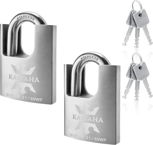 Vista 17 de 21/40-2PS Candado con Funda de Acero Inoxidable de Alta Seguridad con Llave de Acero Inoxidable para Uso en Interior y Exterior