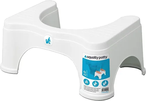 Vista 4 de Squatty Potty Taburete De Inodoro De Baño Original 2.0 Base 7 Pulgadas - Blanco Taburete de baño ergonómico para sentadillas para mejorar la salud