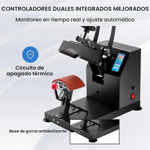 Vista 6 de Happybuy prensa de calor para decorar sombreros y demás. Negro