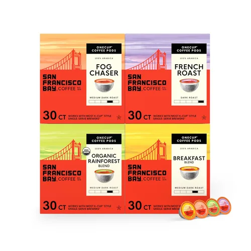 Vista 47 de SF Bay Coffee Organic Rainforest Blend, 12 unidades, Cápsulas de café compostables, tostado medio, compatible con K Cup incluyendo Keurig