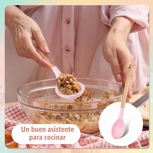 Vista 5 de Patelai - 2 cucharas de cocina de silicona de 12.4 pulgadas, mango