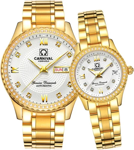 Vista 13 de TEINTOP Carnival - Reloj mecánico automático para hombre y mujer, juego de 2