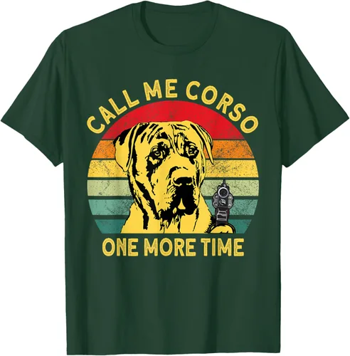 Vista 19 de Canary Dog Dad Call Me Corso Once More Perro Presa Canario Camiseta, Negro