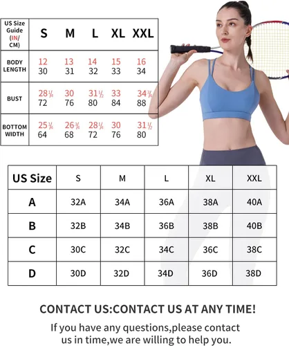 Vista 7 de RUNNING GIRL Brasier deportivo con espalda en Y para mujer, de impacto medio, sin varillas, acolchado, para yoga, camiseta corta para correr