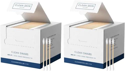 Vista 9 de Clean Skin Club Clean Swabs 500CT Punta puntiaguda Biodegradable + algodón orgánico y bambú Maquillaje y retoques de esmalte de uñas Sin