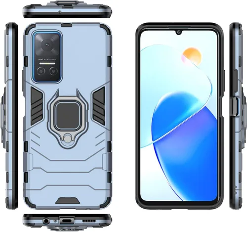 Vista 45 de Funda para Samsung Galaxy A04 4G, carcasa con soporte para Samsung SM-A045F/DS Galaxy A04 4G / SM-A045M/DS SM-A045F SM-A045M, color negro