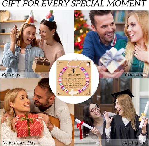 Vista 93 de Regalos navideños para niños, niñas adolescentes, mujeres, linda pulsera de cruz para niñas, regalos de Navidad cristianos para mujeres, ideas