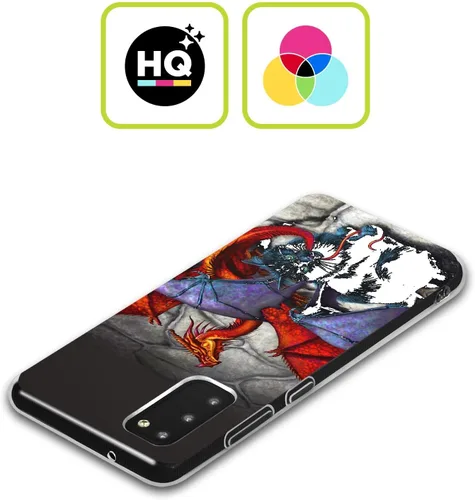 Vista 2 de Head Case Designs Officially Licensed Stanley Morrison Bat Winged Cat Vs Red Dragons 3 Gel Case [Military Grade Protection] Compatible with Samsung