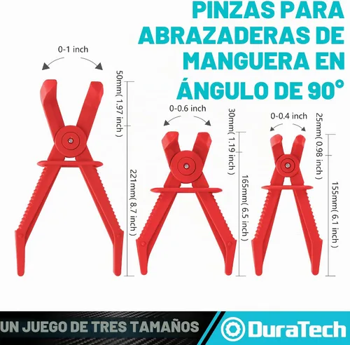 Vista 3 de DURATECH Alicates de abrazadera de manguera de 3 piezas, 90 alicates