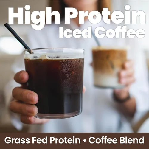 Vista 6 de Café con Proteína, con 10g de Proteína con Colágeno, Promueve el Crecimiento Muscular, Apoya la Energía, Caliente o Frío, Apto para Keto, 100% Café