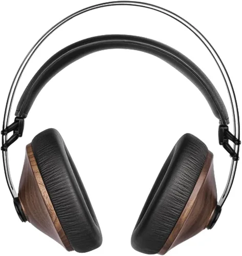 Vista 2 de Meze 99 Classics auriculares con cable de madera de respaldo cerrado sobre la oreja con micrófono (Nogal/Negro)