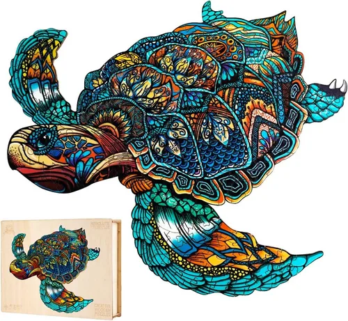 Vista 8 de Jigfoxy Rompecabezas de madera para adultos, rompecabezas de madera de colibrí, rompecabezas únicos con forma de animal, regalos de Navidad