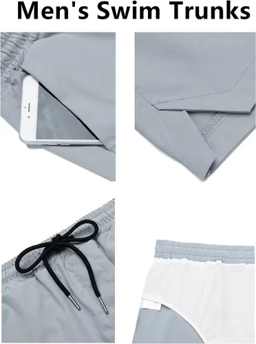 Vista 5 de COOFANDY Traje de baño para hombre de secado rápido traje de baño