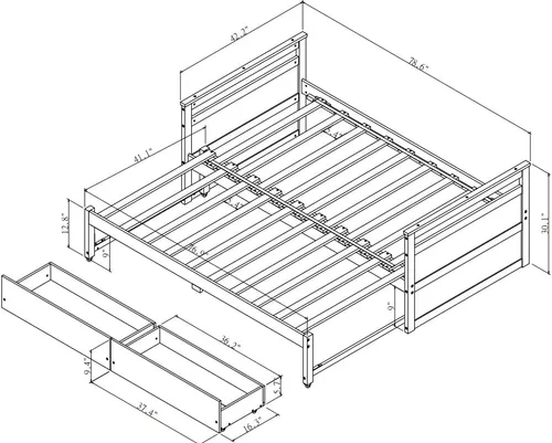 Vista 2 de Sofá cama individual con nido y cajones de almacenamiento, sofá cama extensible de madera con cama extraíble, sofá cama individual a king, ahorro