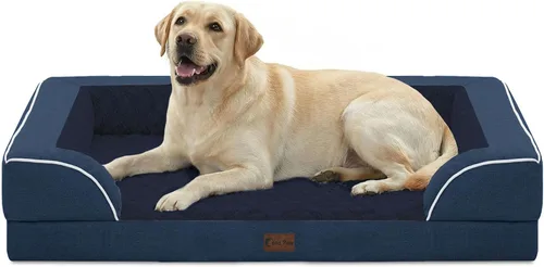 Vista 127 de Camas ortopédicas para perros grandes, cama de espuma viscoelástica impermeable para mascotas grandes con lados 89x56 cm, sofá para perros grandes