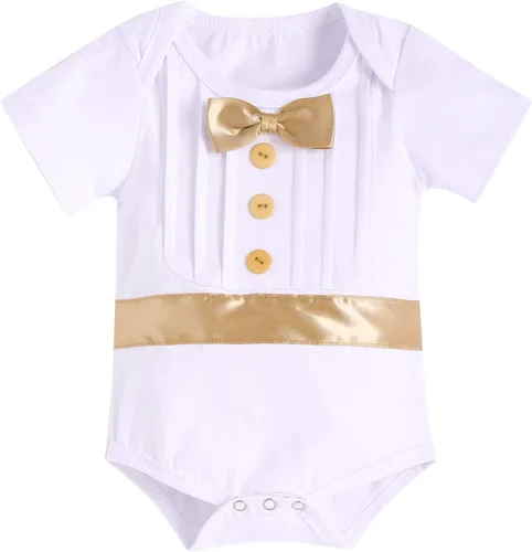 Vista 4 de Conjunto de ropa de 2 piezas para bautizo de bebé y niño, con tirantes, para boda, esmoquin y caballero