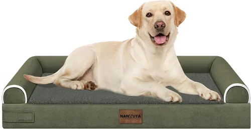 Vista 77 de NANUYA - Cama ortopédica para perros de tamaño mediano/grande, lavable: Camas con almohada para perros de tamaño mediano/grande, sofá de espuma