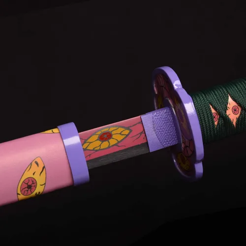 Vista 2 de Darkrock Espada katana de Kokushibo de Kimetsu Yaiba Kokushibo de 40 pulgadas Anime Demon Slayer con soporte de exhibición