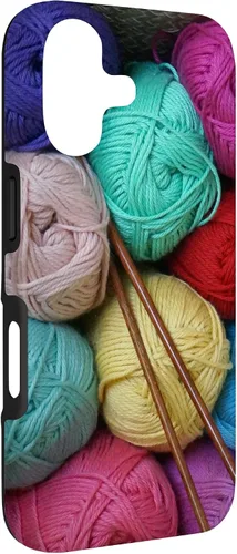 Vista 3 de Knitting and Crochet Colorful Yarn Photo Knitting Needles Case for iPhone 17