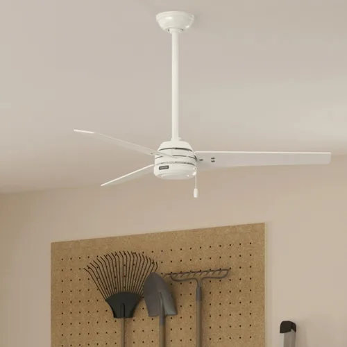 Vista 4 de Hunter Ventilador de techo industrial para exteriores de 52 pulgadas, 3 aspas (renovado) (blanco fresco)