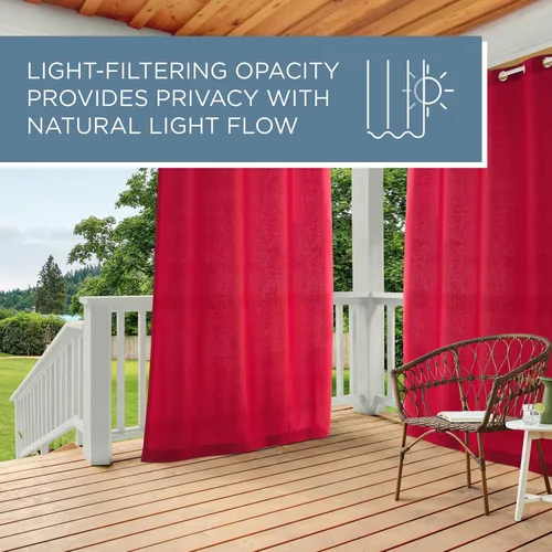 Vista 71 de TOWN & COUNTRY BASICS Cabana Cortinas Sólidas de Peso Pesado para Interiores y Exteriores, Opacidad de Filtrado de Luz con Parte Superior de Ojales