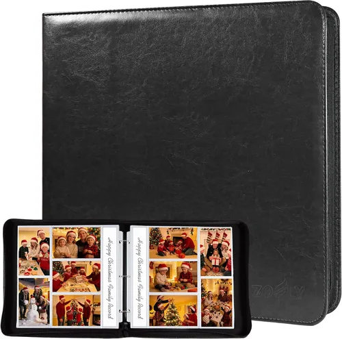 Vista 10 de Paquete de 20 páginas de repuesto para álbumes de fotos de 4 x 6 pulgadas, 12 x 12, 240 bolsillos, doble cara, transparente, a prueba de agua