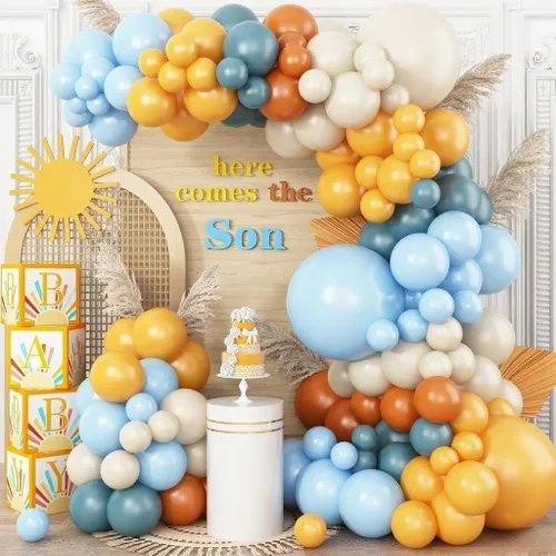 Vista 10 de Kit de arco de globos de Halloween con globos de estrella de explosión de calabaza de aluminio, kit de guirnalda de globos negros, naranjas y beige