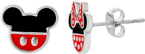 Vista 4 de Disney Mismatched Stud Earrings Mickey and Minnie Mouse Silver Plated Officially Licensed