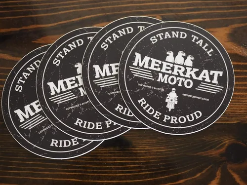 Vista 3 de Meerkat Moto ADV Motorcyle - Adhesivo redondo, círculo de 3 pulgadas, calcomanía de vinilo para motos de aventura, Overland, Offroad