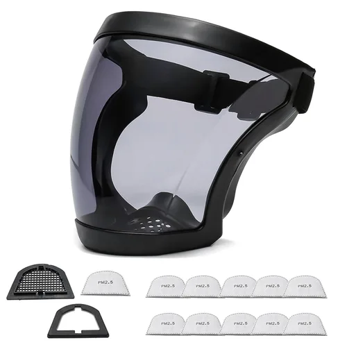 Vista 16 de Escudos activos antivaho de cara completa Protección de expresión visible, transparente, transpirable, cómodo, para adultos, reutilizable
