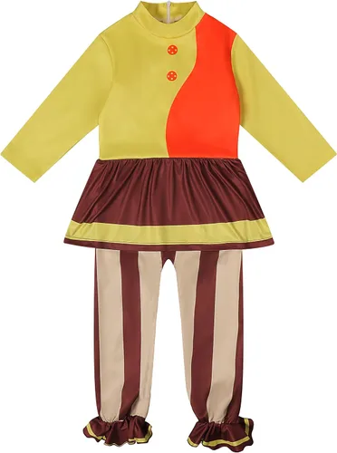 Vista 3 de Sundrop - Disfraz de luna para niños, juego de dibujos animados de payaso, cosplay para niños y niñas, overol de Halloween para niños de 5 a 12 años