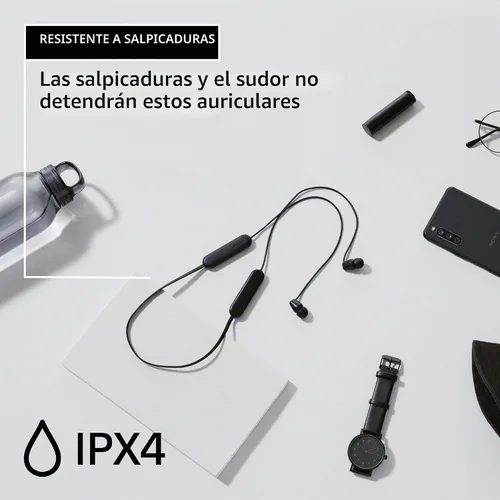 Vista 5 de Sony WI-C100 - Auriculares inalámbricos Bluetooth con micrófono integrado, color negro, (paquete de 2)