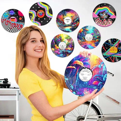 Vista 4 de HK Studio Decoración hippie, carteles para estética de habitación, ciencia ficción, decoración de discos, decoraciones de fiesta temática musical, 4