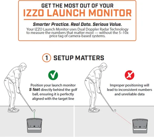 Vista 6 de Izzo Golf Swami Launch Master Pro - Monitor de lanzamiento de golf