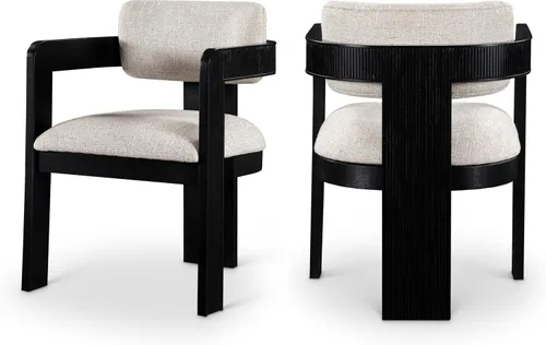 Vista 16 de Meridian Furniture Sacha - Juego de 2 sillas de comedor de terciopelo y Terciopelo coñac