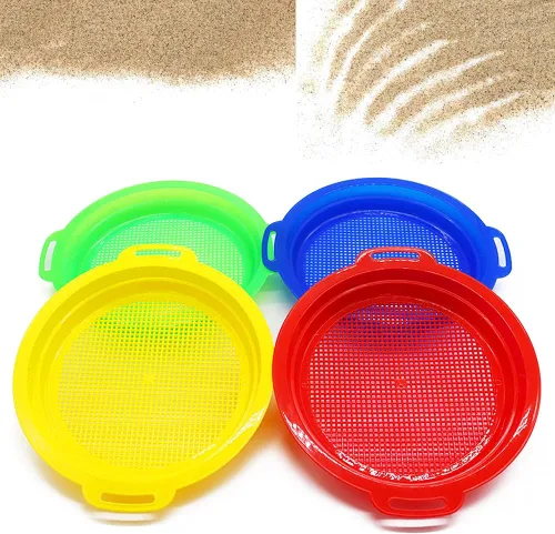 Vista 8 de OJYUDD Paquete de 8 tamices de arena de plástico para adultos, sartenes multiusos para playa, jardinería y uso al aire libre (8.75 x 9.75 pulgadas)