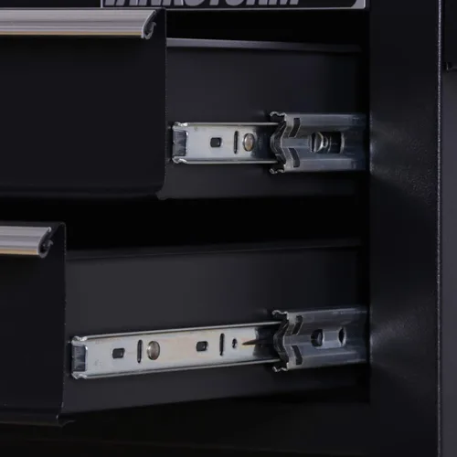 Vista 7 de Caja de herramientas resistente con carrito de acero rodante con puertas con cerradura (TZ12 Negro)